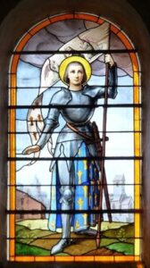 Jeanne d'Arc, vitrail, Saint Clair sur Epte