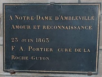 Ex voto à la Sainte vierge, du curé d'Ambleville